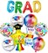 Graduation Party Balloons 2026 – 12PCS Multicolor 41-Inch Star & Congrats Grad Mylar Balloon Set for Class of 2026 Decorations